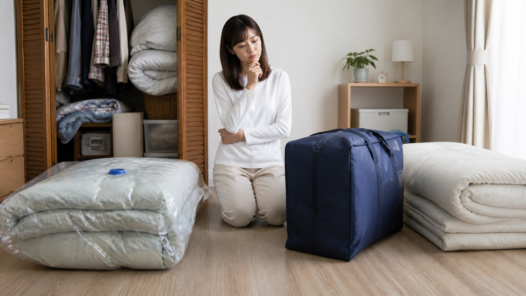 布団の収納方法を比較｜自宅保管と外部保管は何が違う？