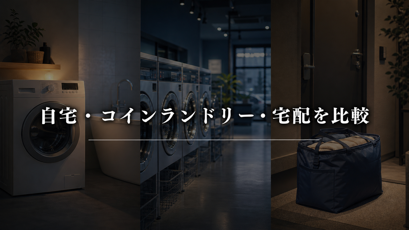 自宅・コインランドリー・宅配クリーニングを比較
