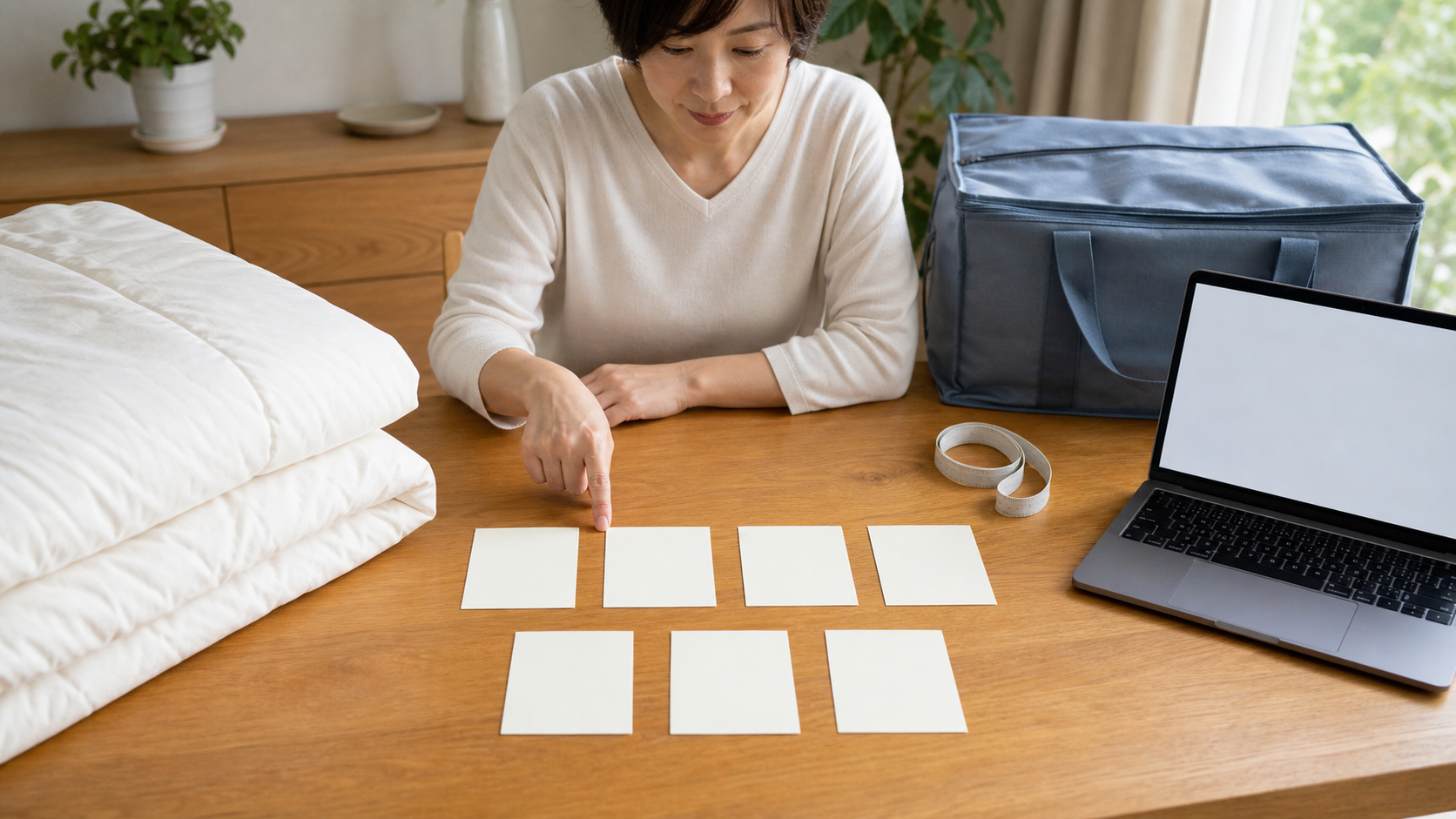 布団宅配クリーニング会社を7つのポイントで比較する様子