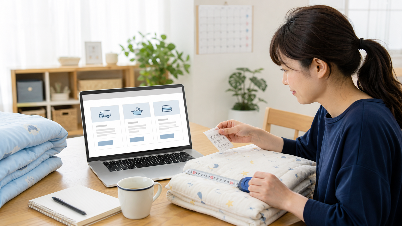 子どもの布団の素材とサービス内容を比較する保護者