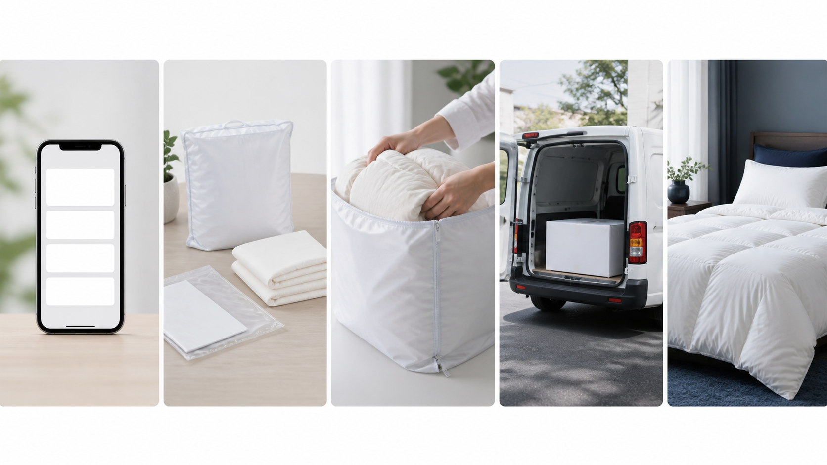 注文から集荷とクリーニング後の受け取りまでの流れ