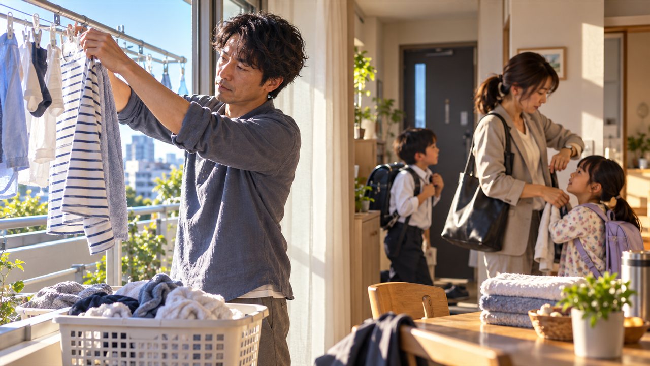 共働き家庭が朝に洗濯するメリットとデメリット
