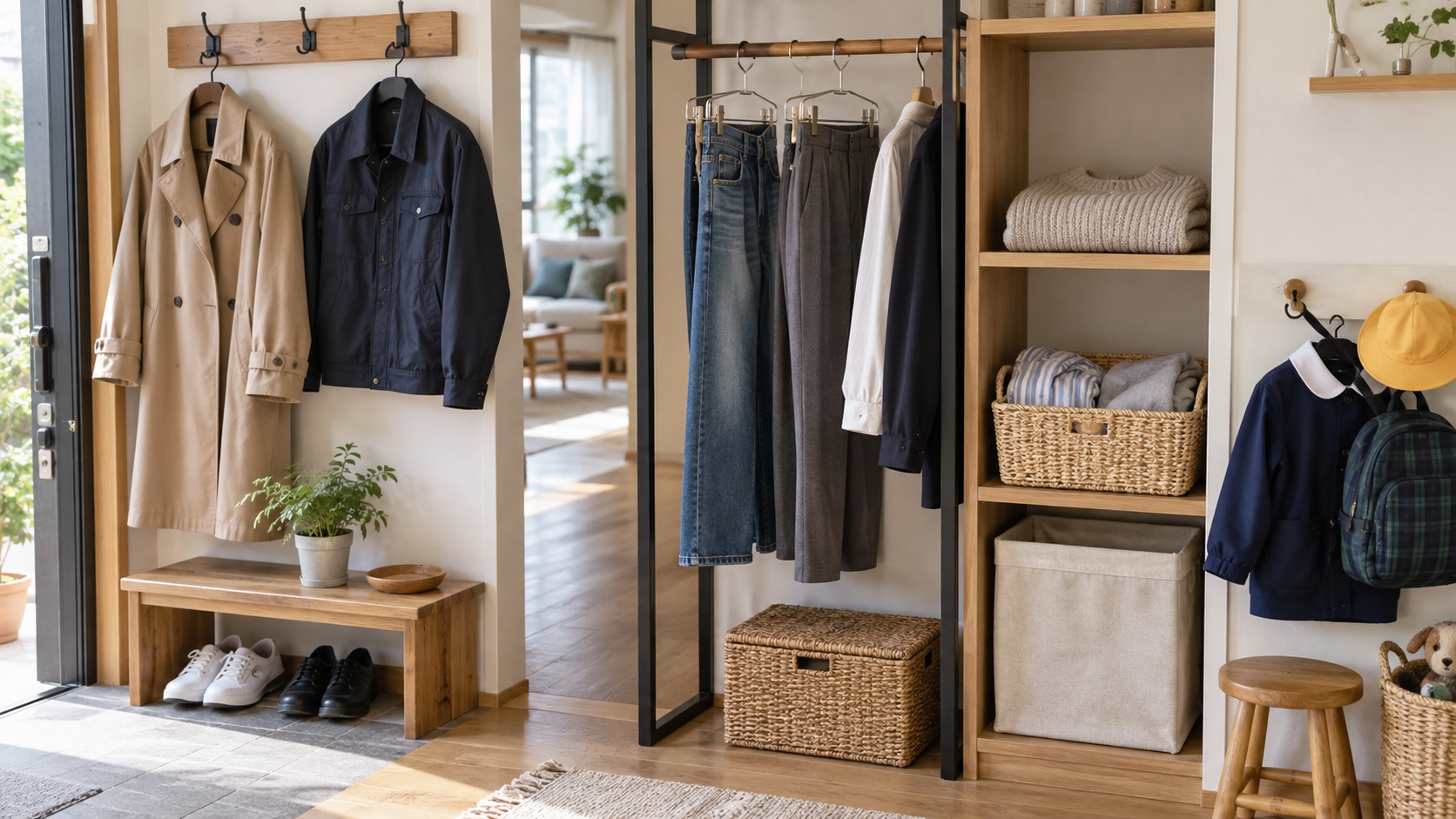 服の種類に合わせた一度着た後の置き場所