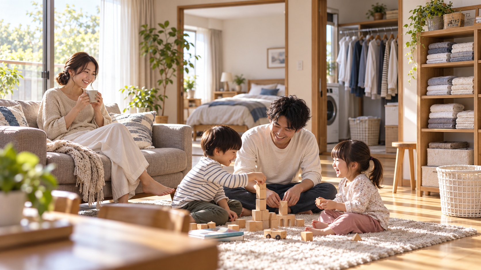 家事を任せ合い家族の時間に余裕が生まれた様子