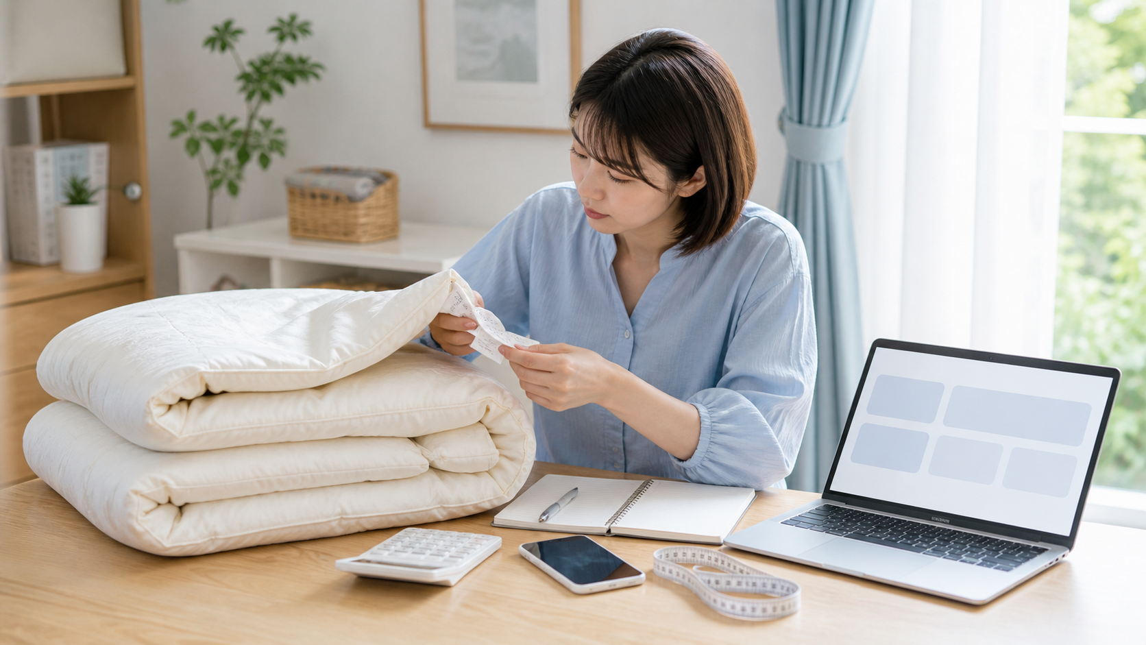 洗えない布団をクリーニングへ出す前の確認項目のイメージ