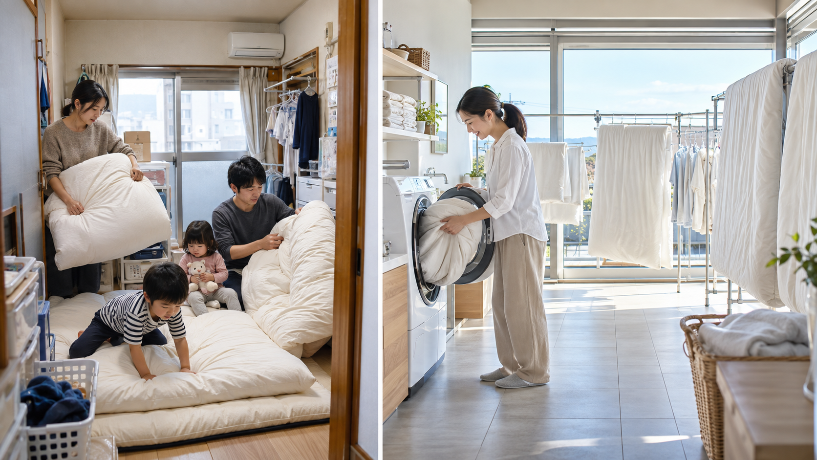 宅配クリーニングが合う家庭を考える夫婦